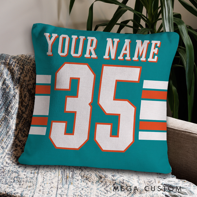 [Copy]Personalized American Football and Rugby Bold Stripes Pillow with Custom Name and Number
