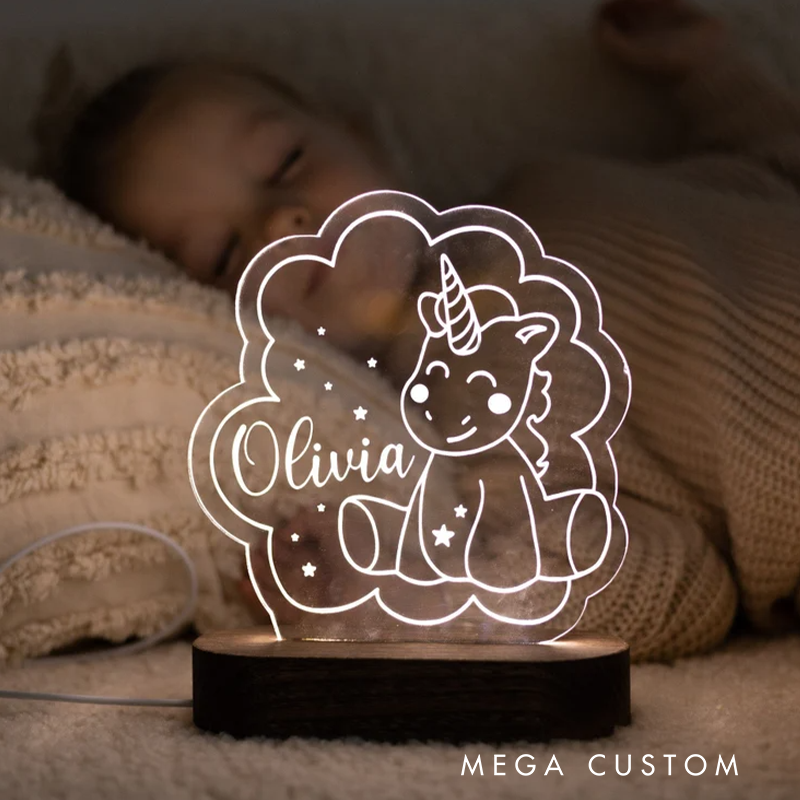 Personalized Unicorn and Magic-Themed for Whimsical Light Fixtures Newborn Gift