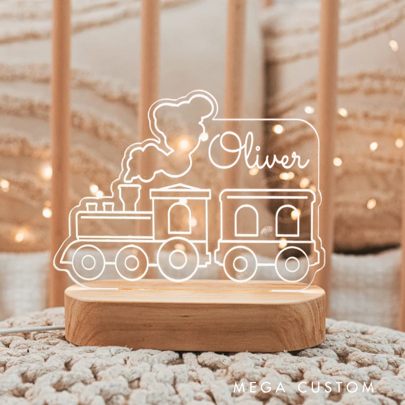 Personalized Train and Journey-Themed for Playful Light Fixtures Newborn Gift