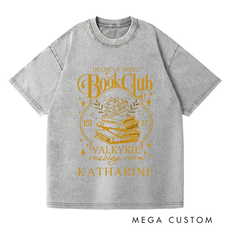 Personalized Book Club Washed T-Shirts Feyre Reading Room Tshirt Book Lover Shirt Bookish Shirt Reading Shirt