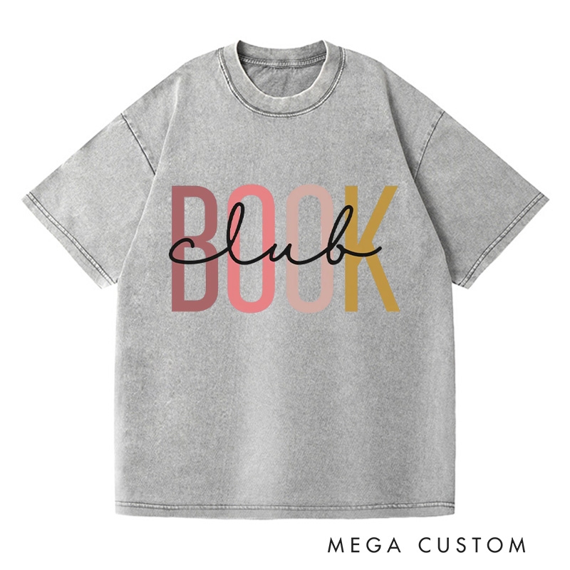 Personalized Book Club Washed T-Shirts Booktrovert Shirt Bookish Gift Book Lover Gift Book Lover Shirt Funny Reading Shirt Book Gift