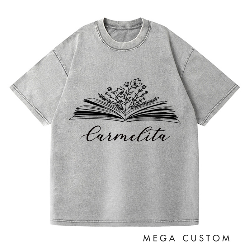 Personalized Book Washed T-Shirts Bookworm Shirt Book Lover Shirt Reading Shirt, Librarian Shirt Bookish Shirt Bookish Gifts Reading Gift