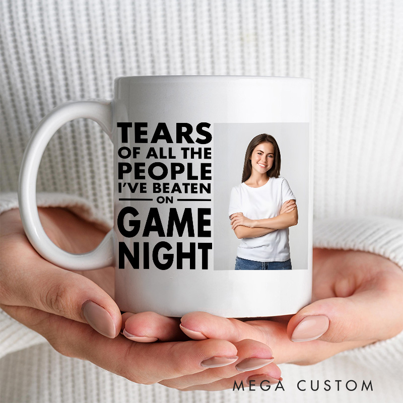 Personalized Tears on Game Night Mug Game Coffee Mug Video Game Photo Mug Geek Gaming Nerd Mug