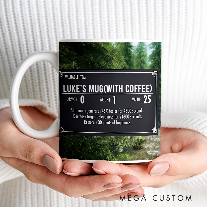 Personalized Scrolls Inspired Mug Video Game Coffee Mug Geek Gaming Nerd Mug