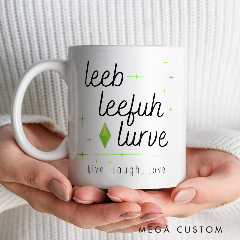 Personalized Live Laugh Love Mug Video Game Simmers Coffee Mug Geek Gaming Nerd Mug