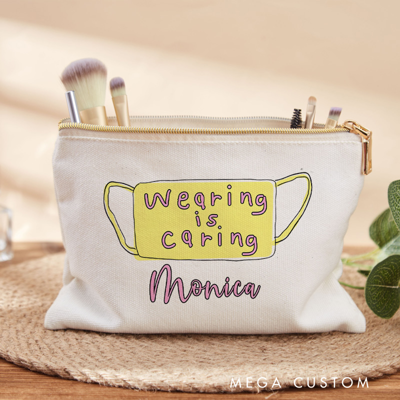 Personalized Makeup Bag for Nurse Wearing is Caring Design Fashion Cosmetic Bag Gift