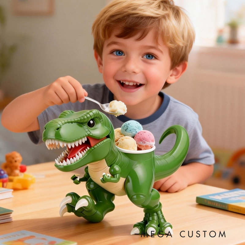 Domineering Dinosaurs in Various Colors Ice Cream Pint Holder 3D Printed Cozy Birthday Gifts for Kids