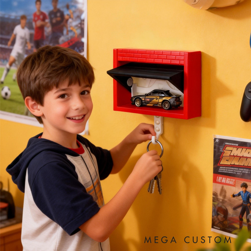 Automotive Wall Decor Key Organizer with Opening Door Birthday Gift for Kids Kids Room Decor