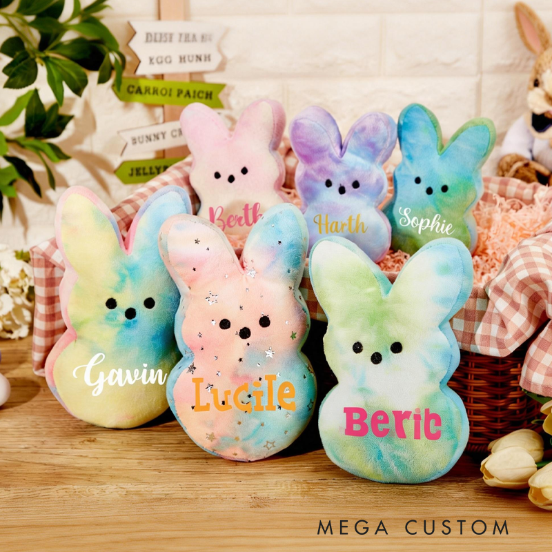 Personalized Easter Marshmallow Bunny Plush Toy an Easter Gift for Children Easter Gifts for Kids