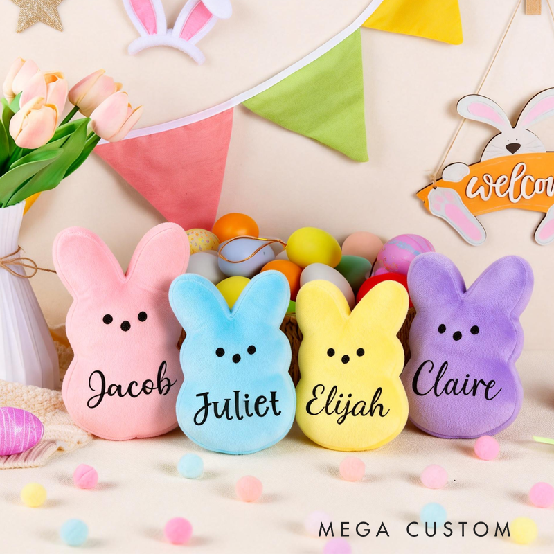 Personalized Cute Easter Marshmallow Bunny Plush Toy an Easter Gift for Children Easter Gifts for Kids