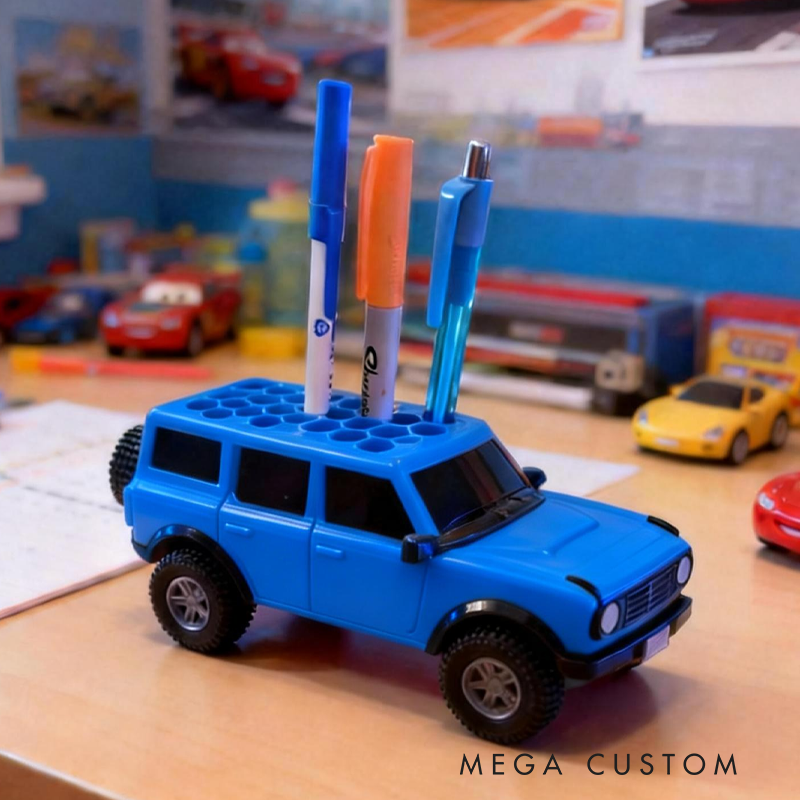 Off Road Trucks Pen Holder Desk Organizer Model Birthday Gift for Kids Kids Room Decor 