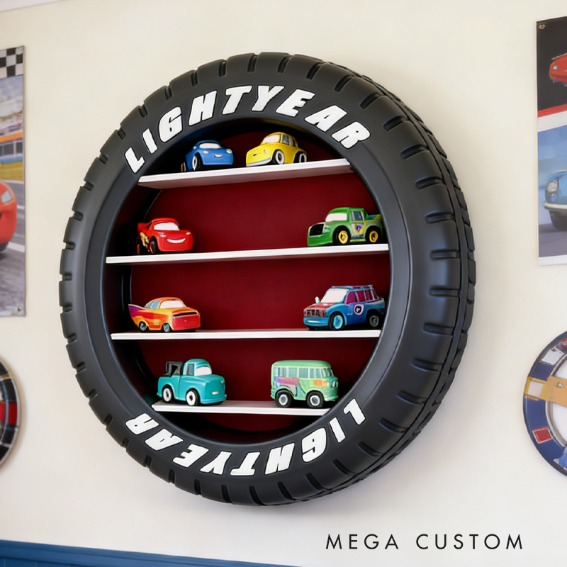 Cars Tyre Display Shelf 3D Printed Display for Hot Wheels Matchbox Toys Gifts for Kids and Collectors