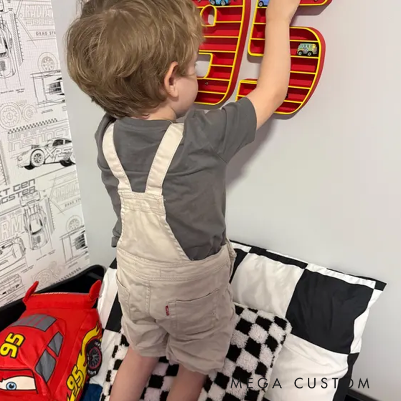 95 Cars Theme Mini Shelf Storage For Mini Racers Matchbox Toys Gifts for Kids and Collectors