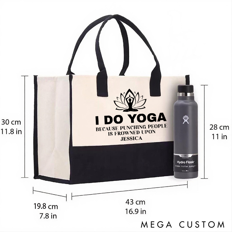 Personalized Yoga Tote Bag with Funny Yoga Quote Pilates Bag Meditation Bag Perfect for Yoga Gym and Daily Use