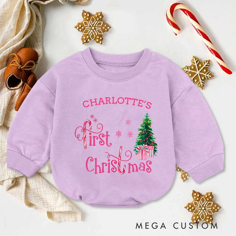 Personalized Baby’s First Christmas Baby Onesie Perfect for Celebrating a Memorable Holiday Season Baby Bodysuit
