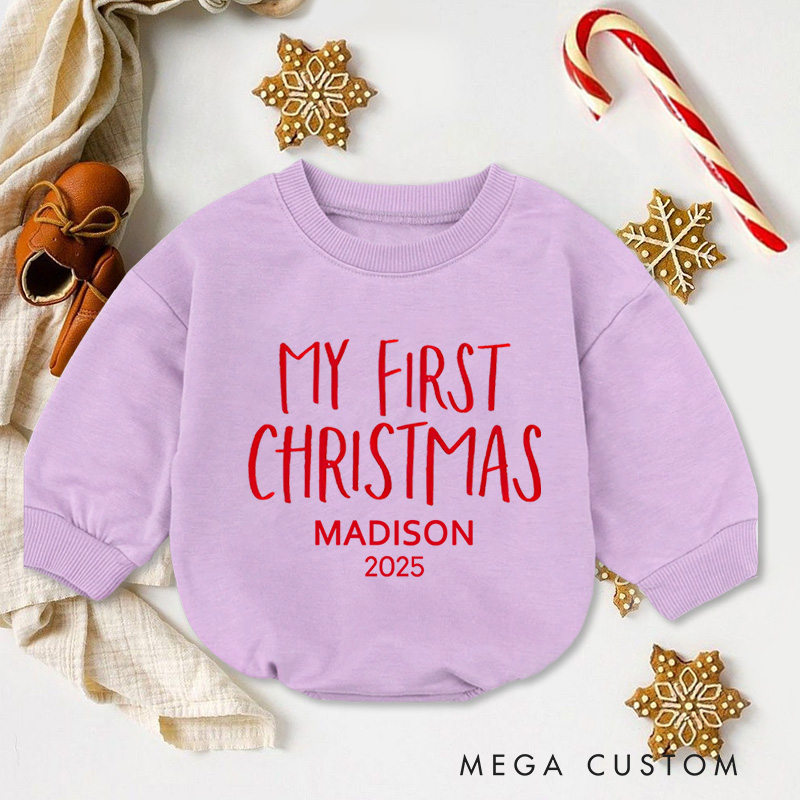 Personalized My First Christmas Baby Onesie Perfect for Celebrating a Baby’s First Holiday Season Baby Bodysuit