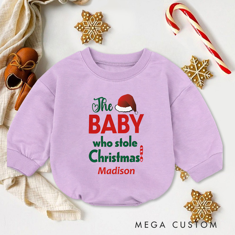 Personalized The Baby Who Stole Christmas Baby Onesie Perfect for Adding Humor to Holiday Outfits Baby Bodysuit