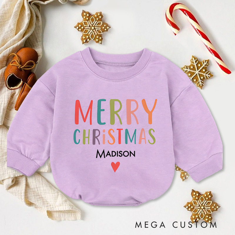 Personalized Merry Christmas Baby Onesie Perfect for Adding Festive Cheer to Holiday Celebrations Baby Bodysuit