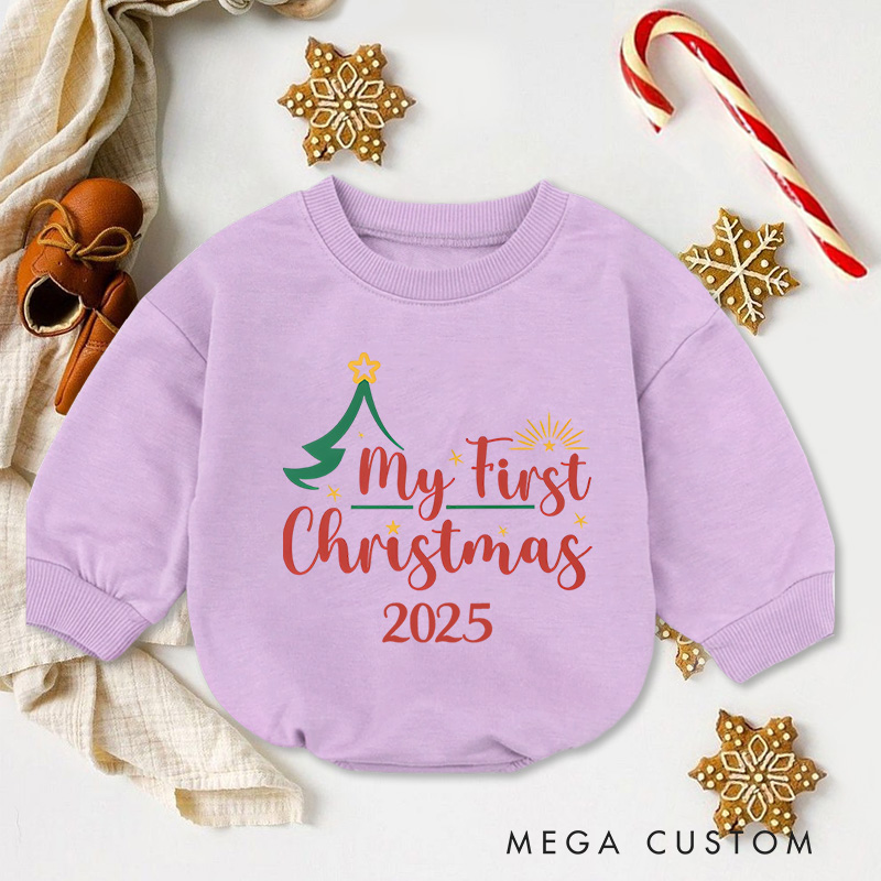Personalized My First Christmas Tree Baby Onesie Perfect for Celebrating a Baby’s Special Holiday Season Baby Bodysuit