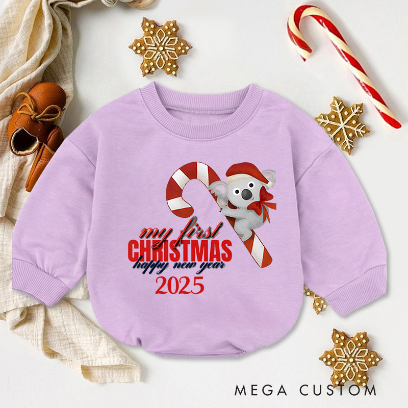 Personalized My First Christmas Candy Cane Baby Onesie Perfect for Marking a Baby’s Holiday Milestone Baby Bodysuit