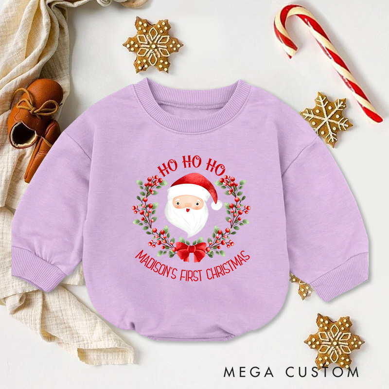 Personalized Ho Ho Ho Santa Baby Onesie Perfect for Celebrating a Baby’s First Festive Holiday Season Baby Bodysuit