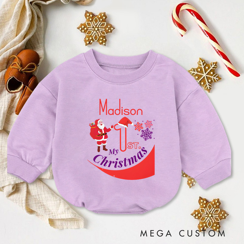Personalized My First Christmas Santa Baby Onesie Perfect for Marking a Baby’s Holiday Milestone Baby Bodysuit