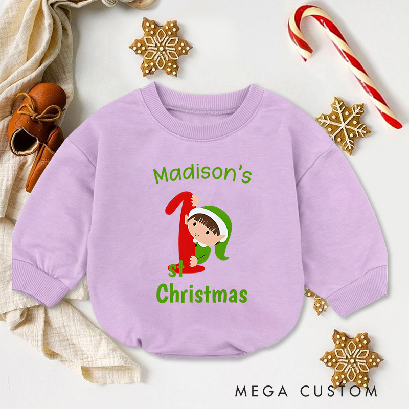 Personalized My First Christmas Candy Cane Baby Onesie Perfect for Adding Charm to Holiday Celebrations Baby Bodysuit