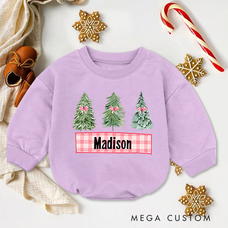 Personalized First Christmas Santa and Reindeer Baby Onesie Perfect for Cherishing a Baby’s Holiday Season Baby Bodysuit