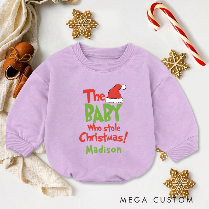 Personalized The Baby Who Stole Christmas Baby Onesie Perfect for Adding Humor to Holiday Outfits Baby Bodysuit