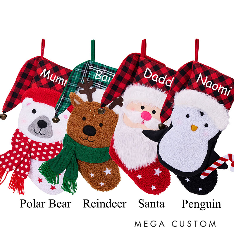 Personalized Family Stockings Holiday Stocking 3D Christmas Stocking Gift