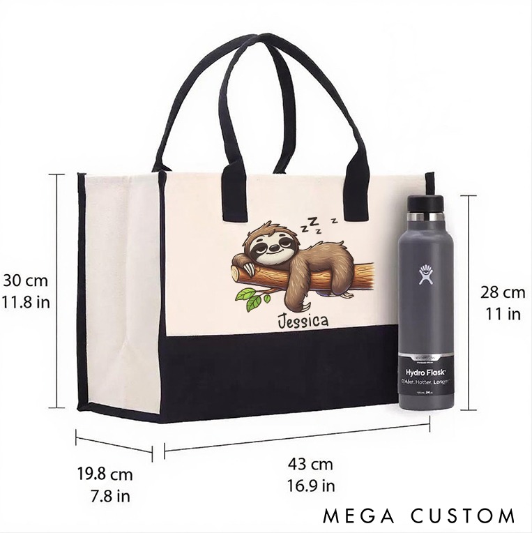 Personalized Sloth Yoga Tote Bag Sloth Lover Gift Yoga Gift Funny Sloth Bag Perfect for Yoga Gym Travel and Daily Use