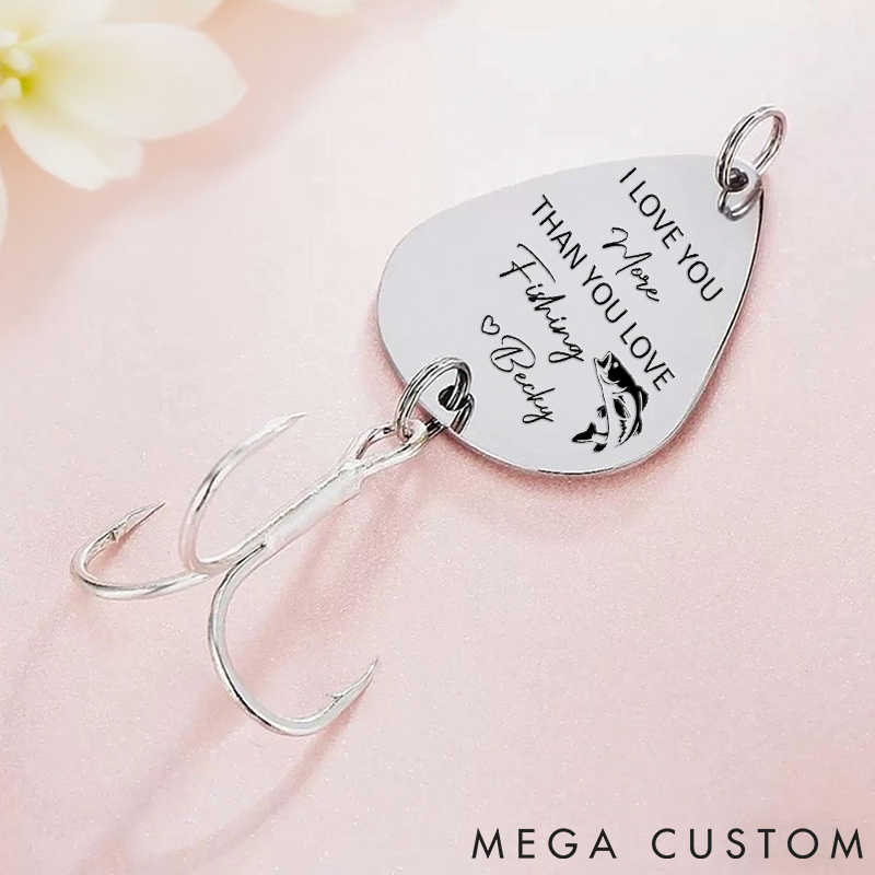 Personalized Fishing Gift Boyfriend and Husband Gift Fishing Keychain Fisherman Keychain Fish Hook Anniversary Gift Funny Couple Initial