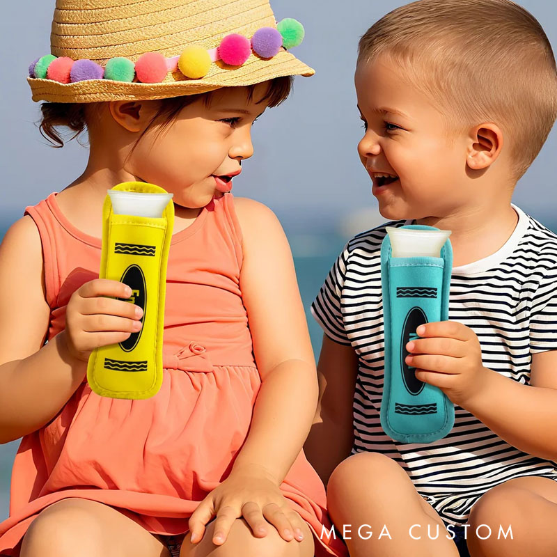 Personalized Neoprene Popsicle Holder for Kids to Keep Hands Warm and Enjoy Cool Treats in Vibrant Colors