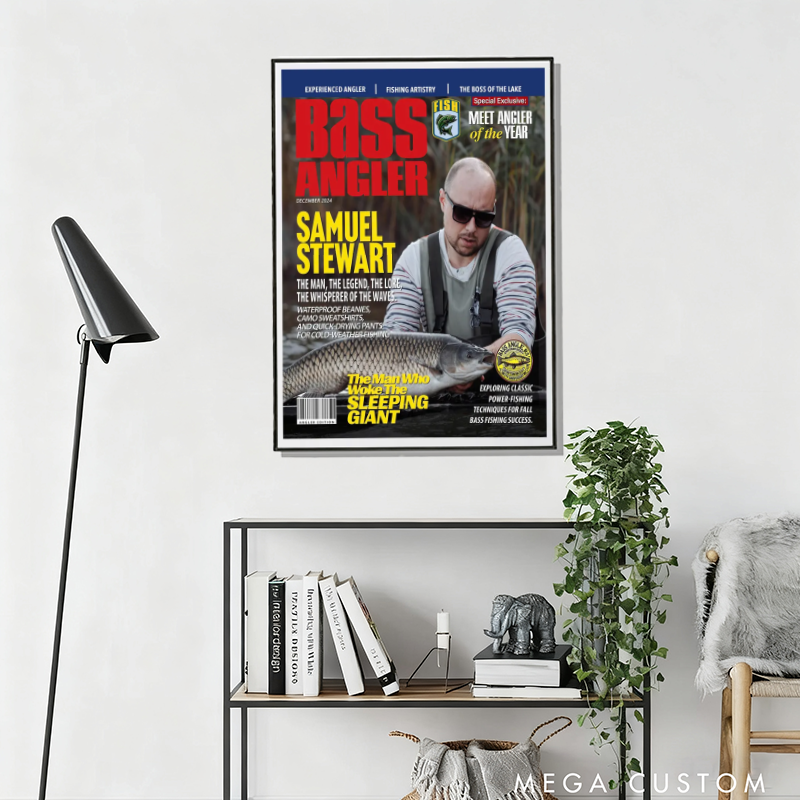 Personalized Fishing Magazine Cover Fishing Gifts for Men Fly Fishing Gifts for Him Fishing Dad Gift Angler Funny Fisherman Gift Perfect Gift for Fishing Lover