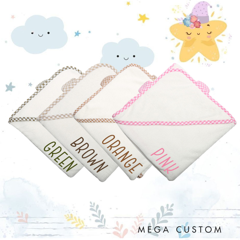 Personalized Embroidered Baby Towel for Infants Featuring Soft Cotton Material and Customizable Name Option