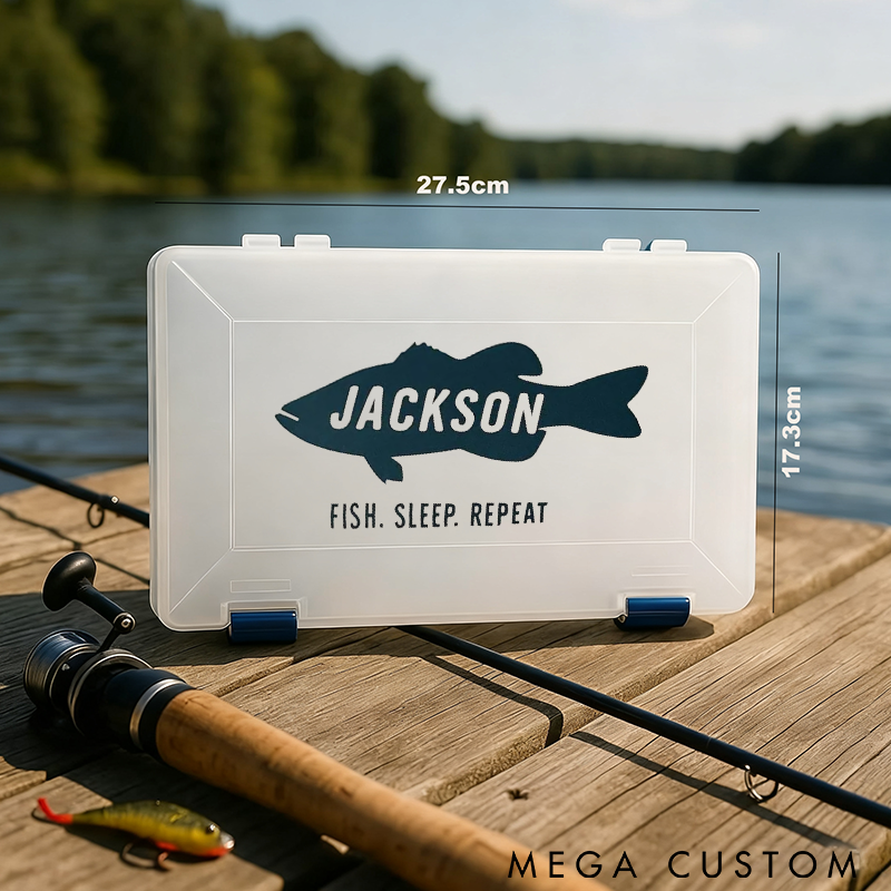 Personalized Fishing Tackle Box for Dad Custom Gift for Fisherman Dad or Grandpa Plano Fishing Storage case Perfect Gift for Fishing Lover