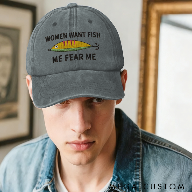 Personalized Funny Embroidered Fishing Hat Fishing Hat Baseball Cap Outdoor Camping Hat Perfect Gift for Fishing Lover and Outdoor Adventure