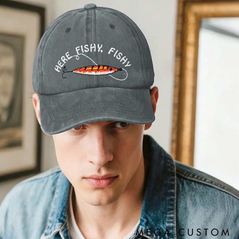 Personalized Fishing Hat Embroidered Hat Fishing Hat Trout Hat Fishing Gift Husband Gift Fish Hat Fishing Lure Hat