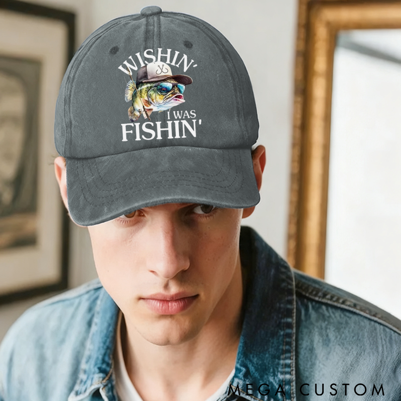 Personalized Fishing Hat Adjustable Cotton Baseball Cap Funny Fishing Design Comfortable and Stylish Gift for Fishing Enthusiasts