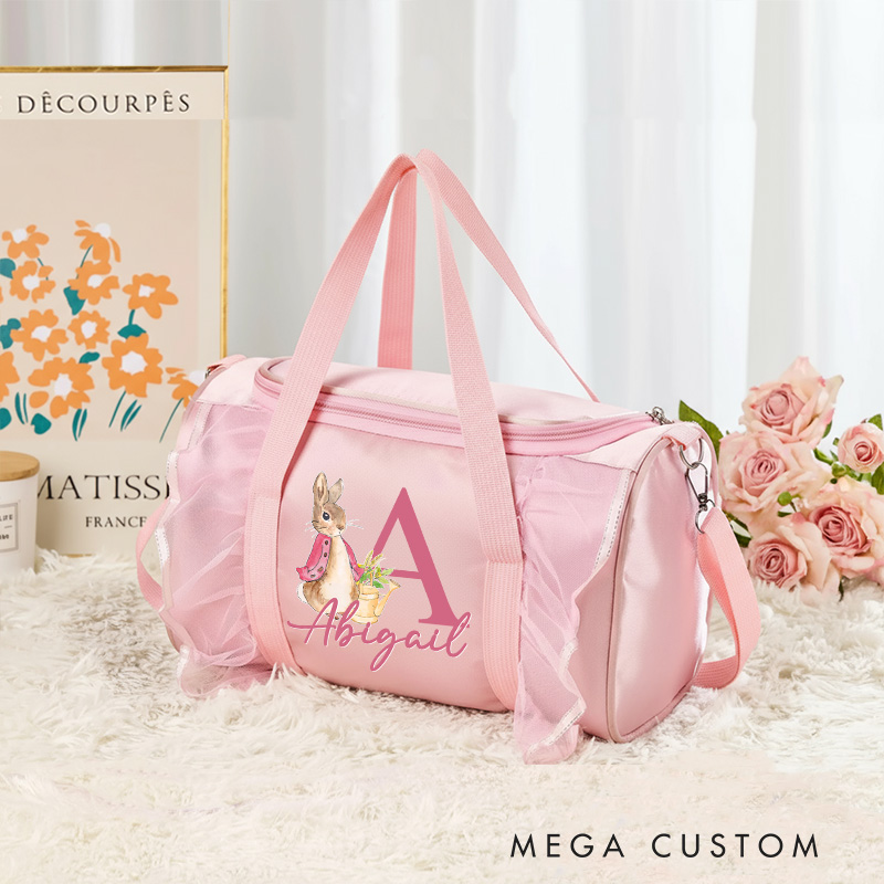 Personalized Cartoon Bunny Dance Bag for Girls Cute Backpack Pink Ballet Dance Bag Gymnastic Cheer Girls Christmas Gifts Back To School Gifts