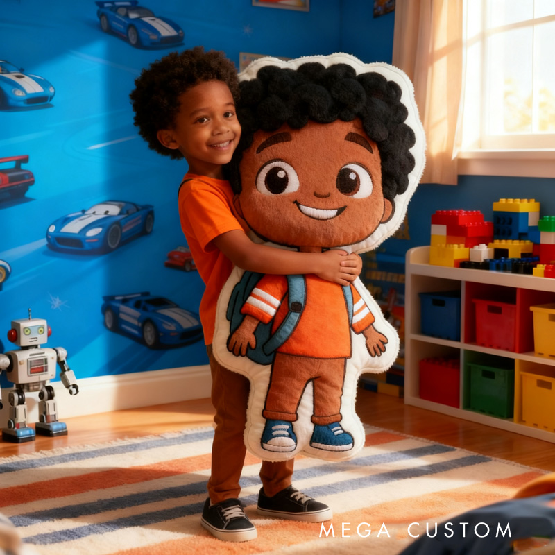 Personalized Boy and Girl Image Custom Kids Gift Cute Soft Plush Decorative Pillow Gift for Kids 