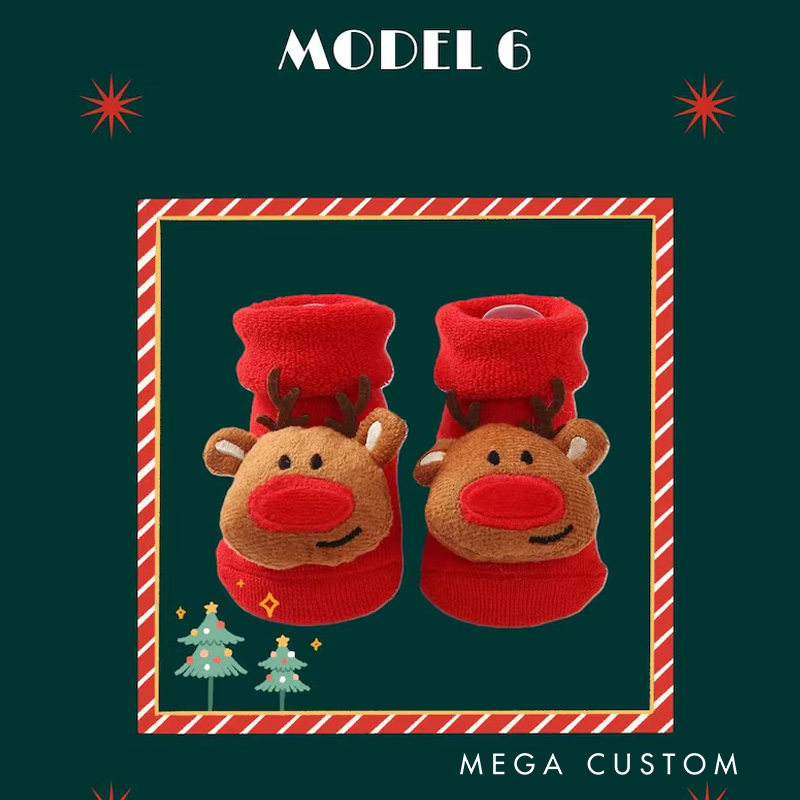 Personalized Baby Holiday Gift Cozy Warm Winter Footwear Cute Festive Santa Style Adorable Red Baby Christmas Socks