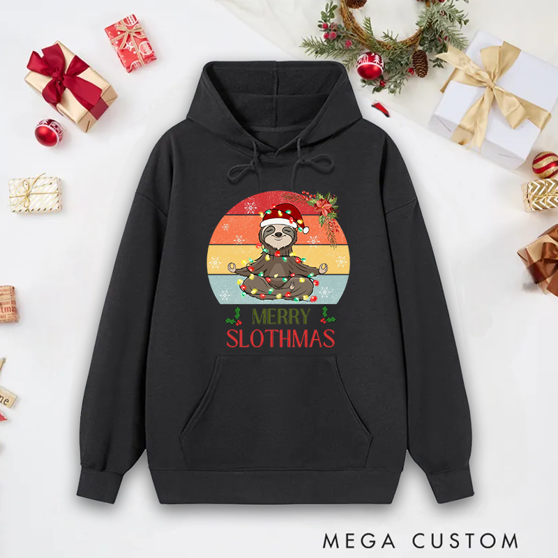 Personalized Funny Yoga Hoodie Christmas Yoga Sweatshirt Cozy Holiday Wear for Yoga Lovers Funny and Relaxing Gift Idea
