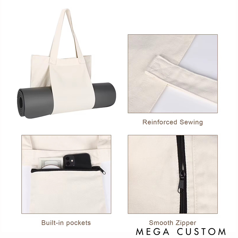 Personalised Yoga Bag Yoga Mat Bag Yoga Gifts Yoga Tote Bag for Yoga Pilates Bag Organic Tote Bag with Yoga Poses Perfect for Yoga Enthusiasts and Easy Mat Carrying