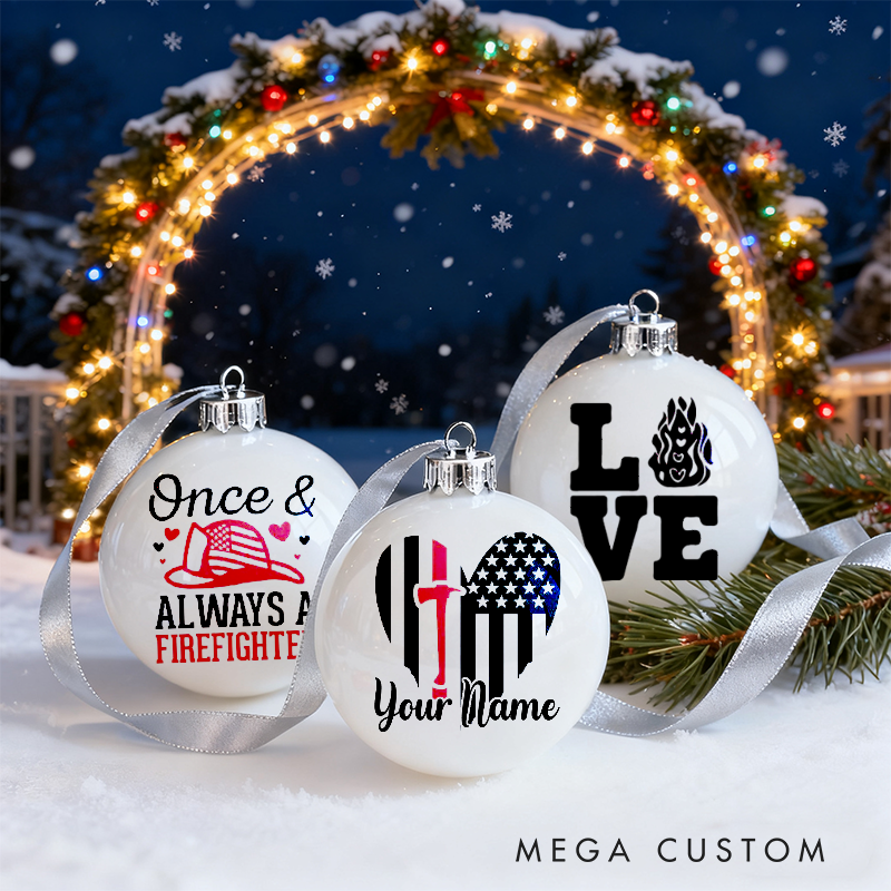 Personalized Firefighter Christmas Ornaments Heartfelt Designs Set of 3 Holiday Decorations