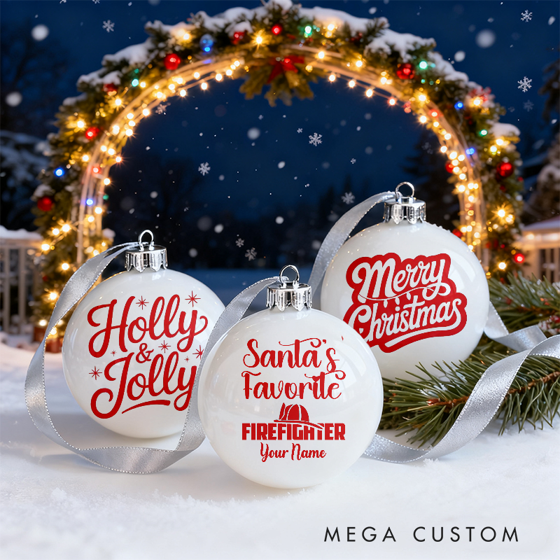 Personalized Firefighter Christmas Ornaments Festive Holiday Designs Set of 3 for Firefighter Family