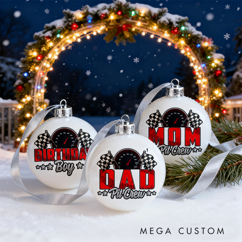 Personalized Racing Themed Christmas Ornaments Custom Designs Set of 3 Gift for Racing Fans