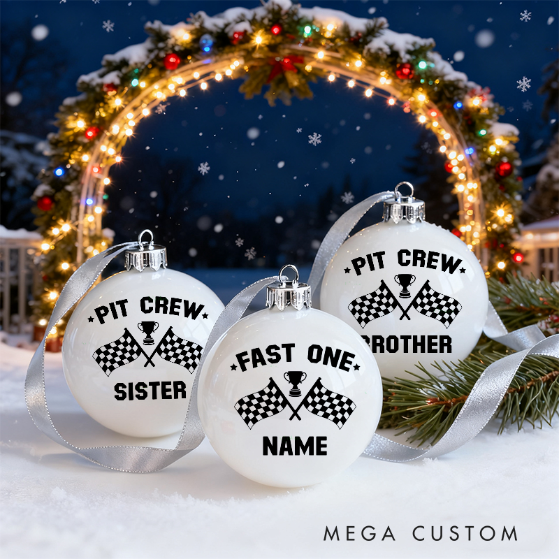 Personalized Racing Themed Christmas Ornaments Custom Designs Set of 3 Gift for Racing Families