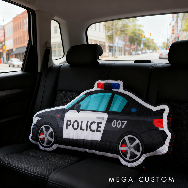 Personalized Police Car Shaped Cushion Fun and Comfortable Decorative Pillow Car Enthusiasts Gift