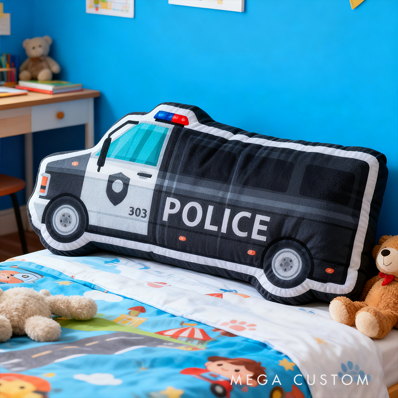 Personalized Police Van Shaped Cushion Fun and Comfortable Decorative Pillow for Car Enthusiasts Gift